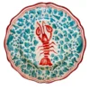 Piatto in ceramica Menagerie D'Été con aragosta dipinta a mano