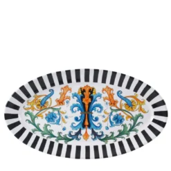 Piatto ovale bianco e nero
