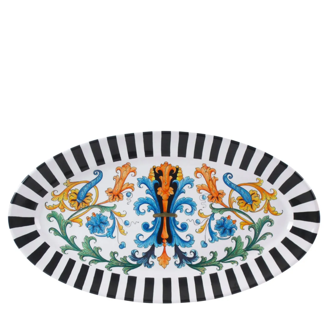 Piatto ovale bianco e nero