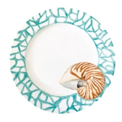 Piatto Piano Mari Ermi Nautilus in porcellana