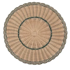 Piatto Segnaposto Dalia in Midollo Bicolore Blu/Naturale