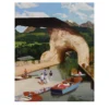 Piccola Caverna Conduce Due Amanti all'Insolito Lago Painting