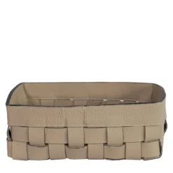 Piccola Cesta Bottega in Pelle Beige