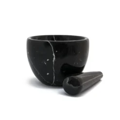 Piccolo mortaio e pestello in marmo nero