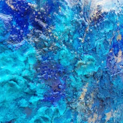 Pittura a tecnica mista della barriera corallina blu intenso