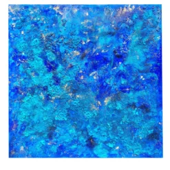 Pittura a tecnica mista della barriera corallina blu intenso