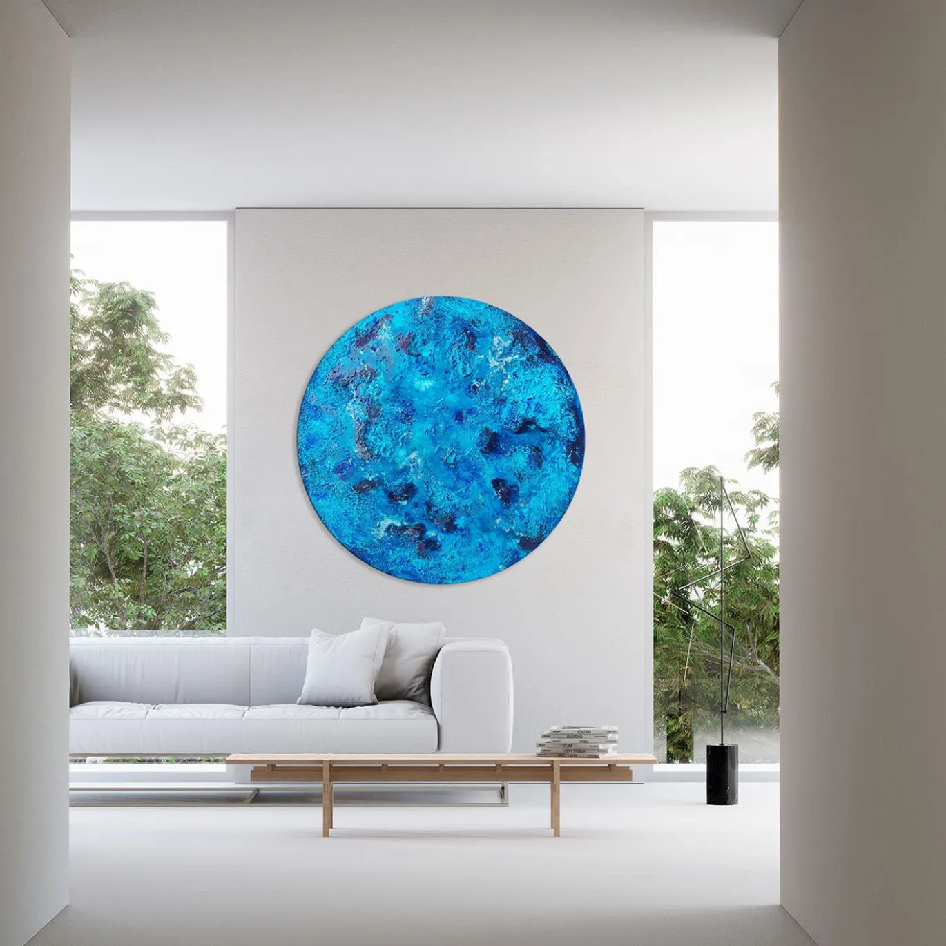 Pittura a tecnica mista Okeanos Round