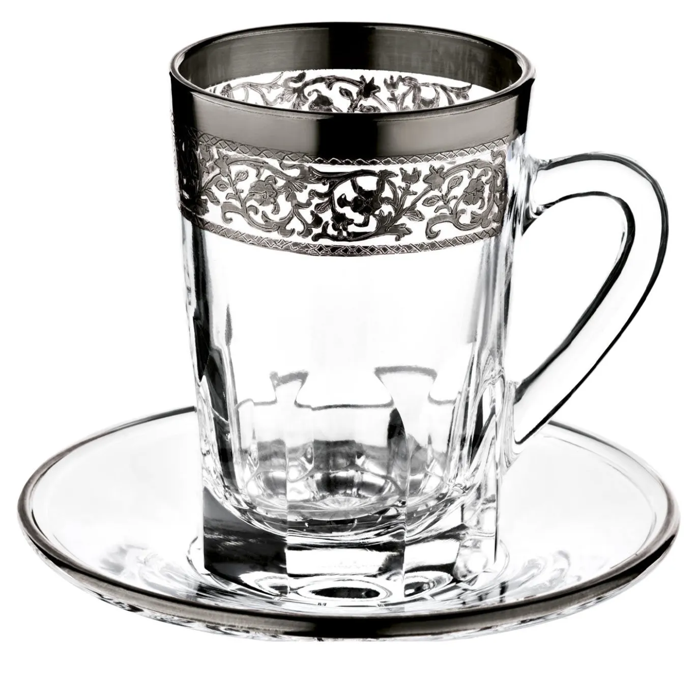 Platinum 521 Set di 6 tazze e piattini da caffè espresso