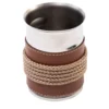 Portabastoncini con inserti in ecopelle beige e corda
