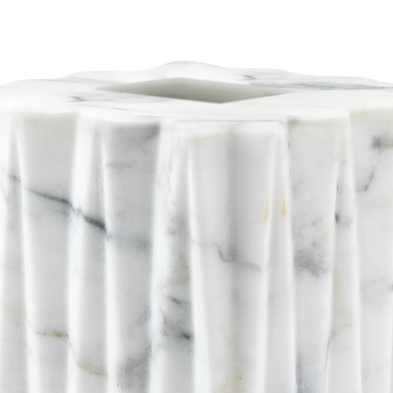 Porta fazzoletti quadrato Fold in marmo Arabescato bianco