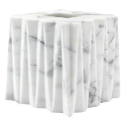 Porta fazzoletti quadrato Fold in marmo Arabescato bianco