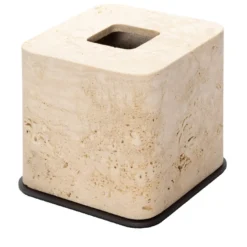 Portafazzoletti quadrato Polo Beige in marmo