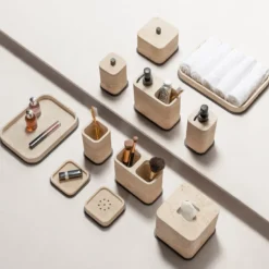 Portafazzoletti quadrato Polo Beige in marmo