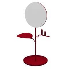 Portagioie Custode rosso rubino con specchio