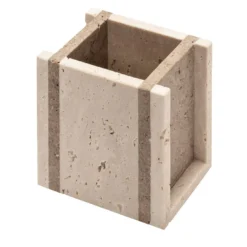 Portapenne Carr� in Travertino Beige