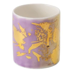 Portapenne Dragon Lilac in porcellana con dettagli in oro