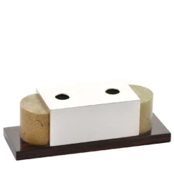 Portapenne Galucharme a 2 scomparti in zigrino color miele di Nino Basso