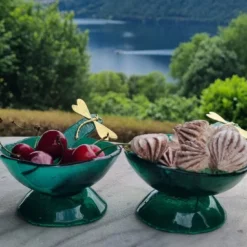 Porta-sale in vetro verde - Set di 2 pezzi