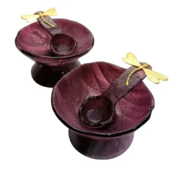 Porta sale in vetro viola - Set di 2