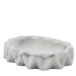 Portasapone Fold in marmo Arabescato bianco