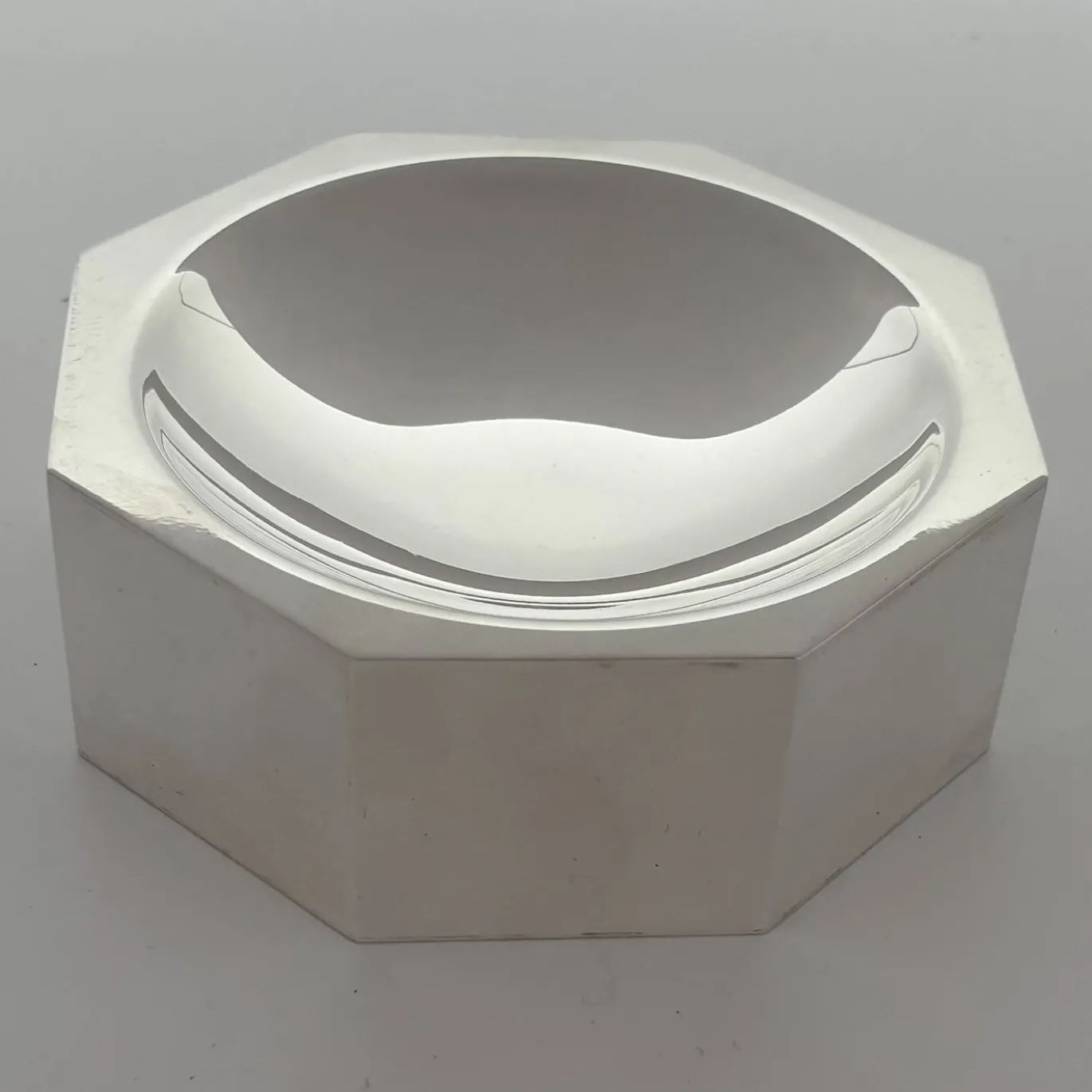 Porta Saponetta Ottagonale Del Monte in Ottone Argento