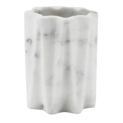Portaspazzolino Fold in marmo Arabescato bianco