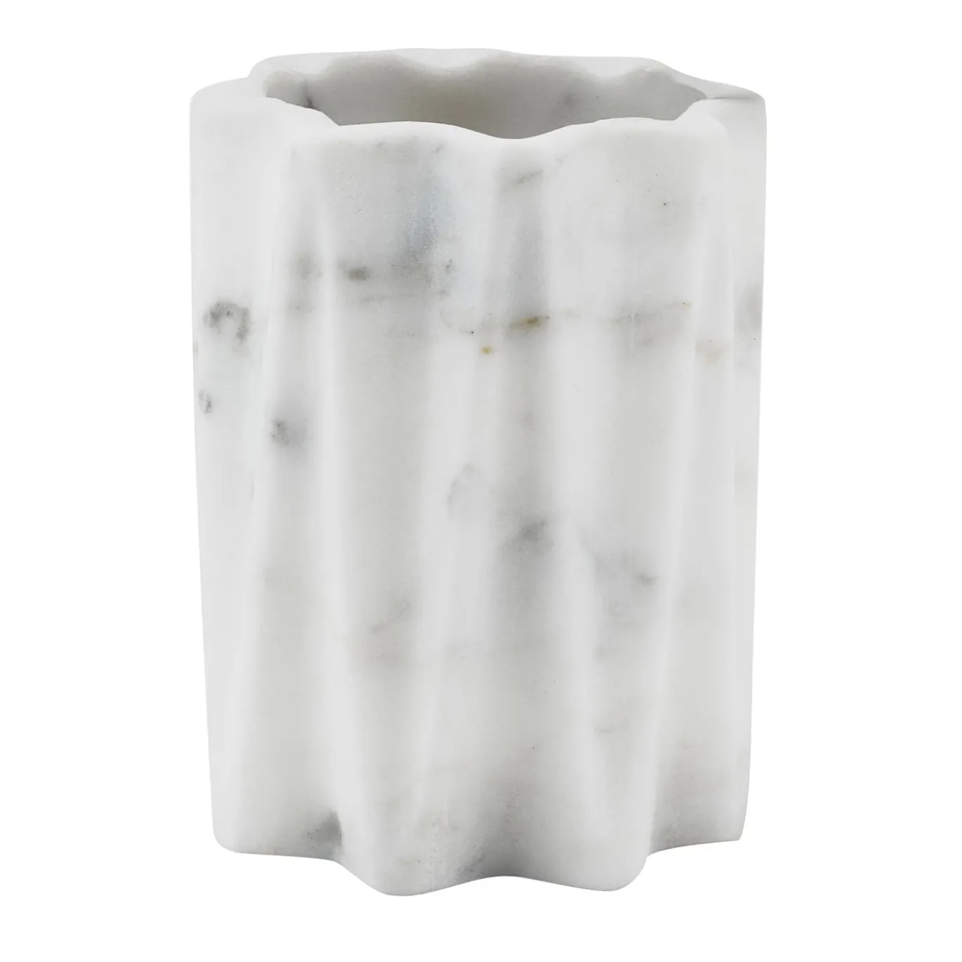 Portaspazzolino Fold in marmo Arabescato bianco