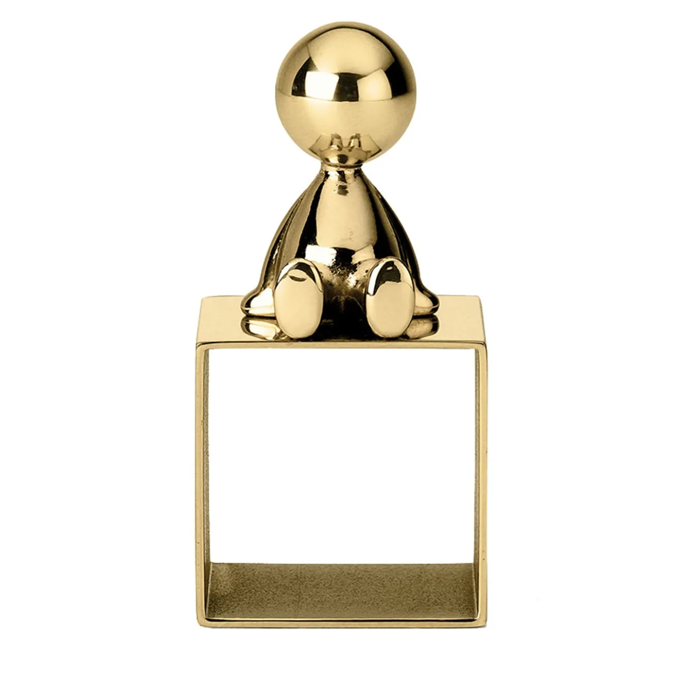Portatovaglioli Omini Top in ottone lucido di Stefano Giovannoni