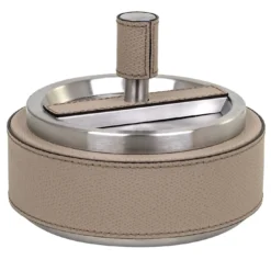 Posacenere Giro in pelle taupe