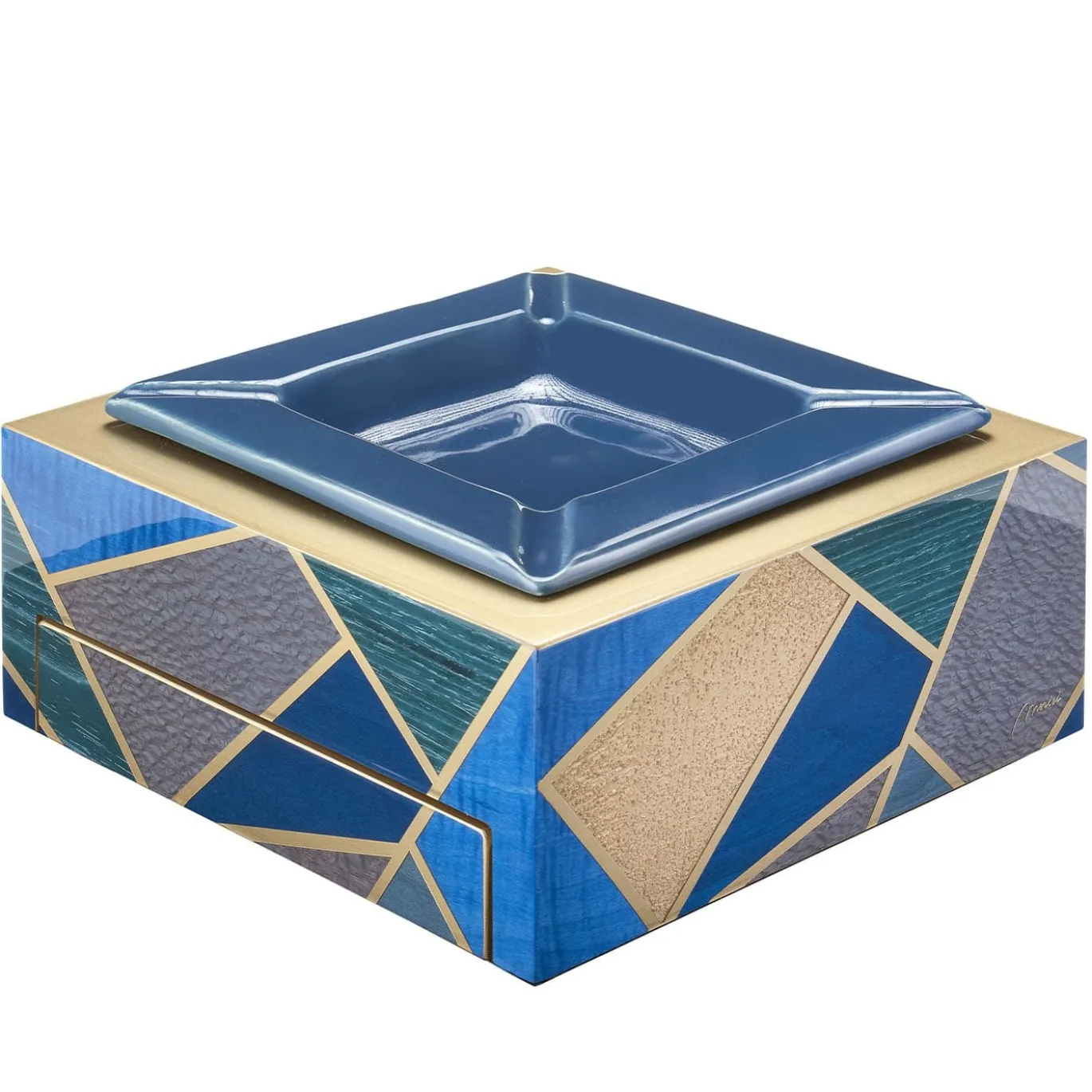 Posacenere in legno blu Tellux Mediterraneo