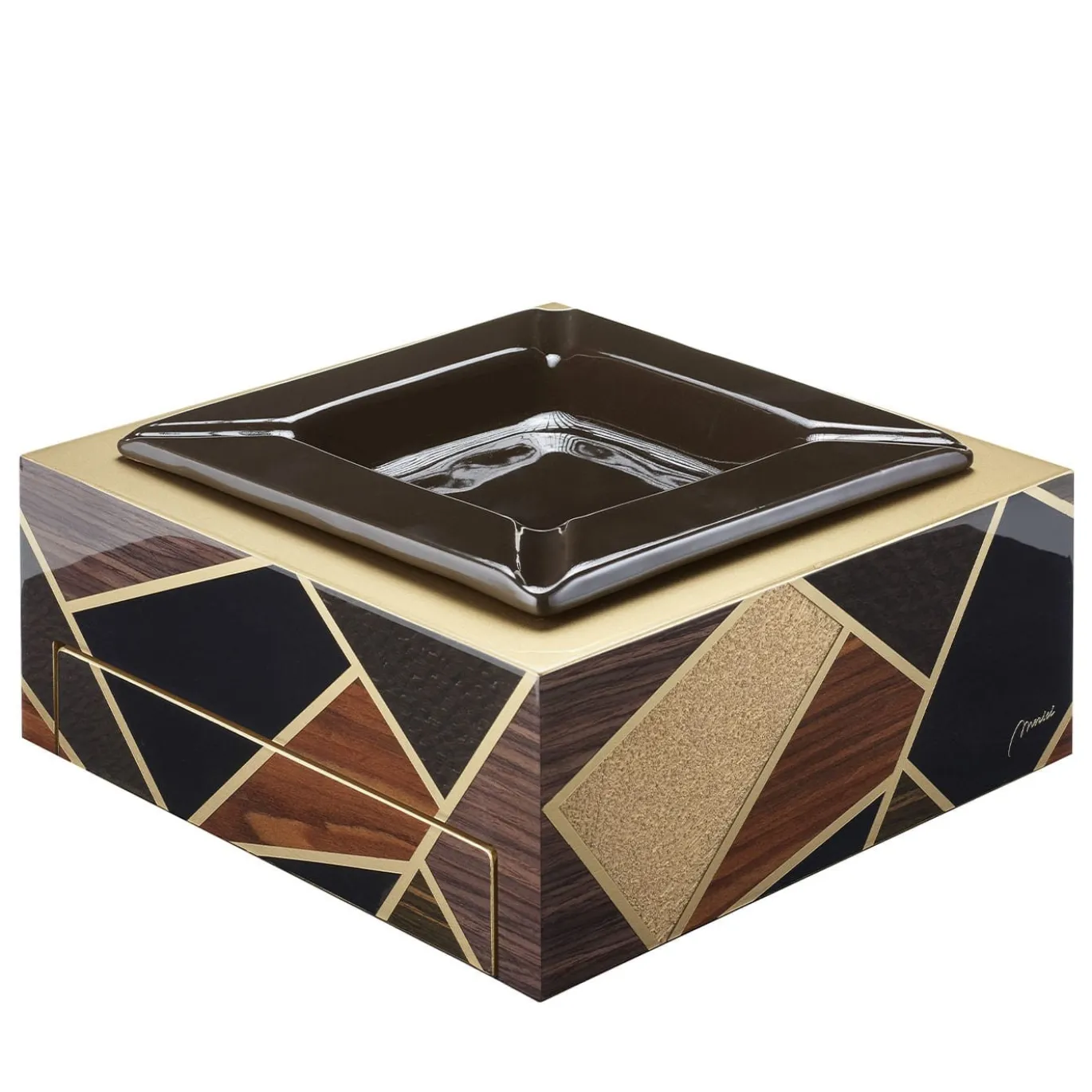 Posacenere in legno Tellux Vulcano Brown