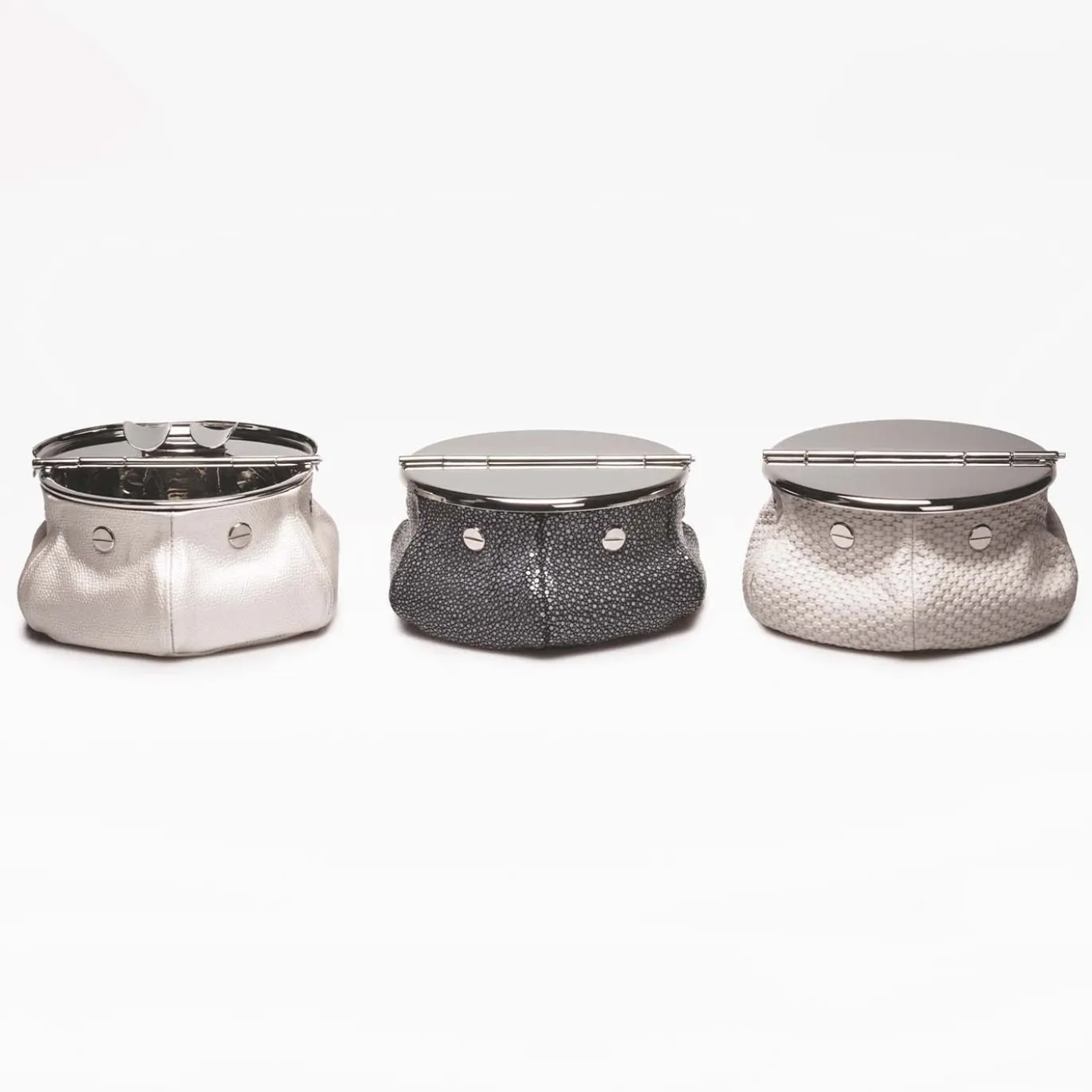 Posacenere Laurence Bean Bag in Pelle Grigia