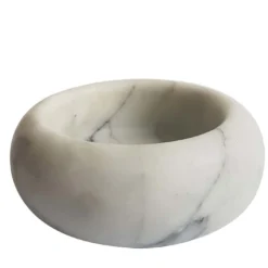 Posacenere Living in marmo bianco di Carrara