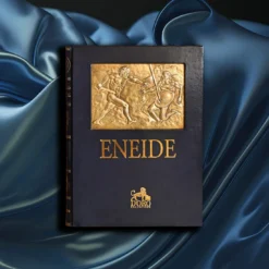 Quadro Libro Eneide in Pelle Blu