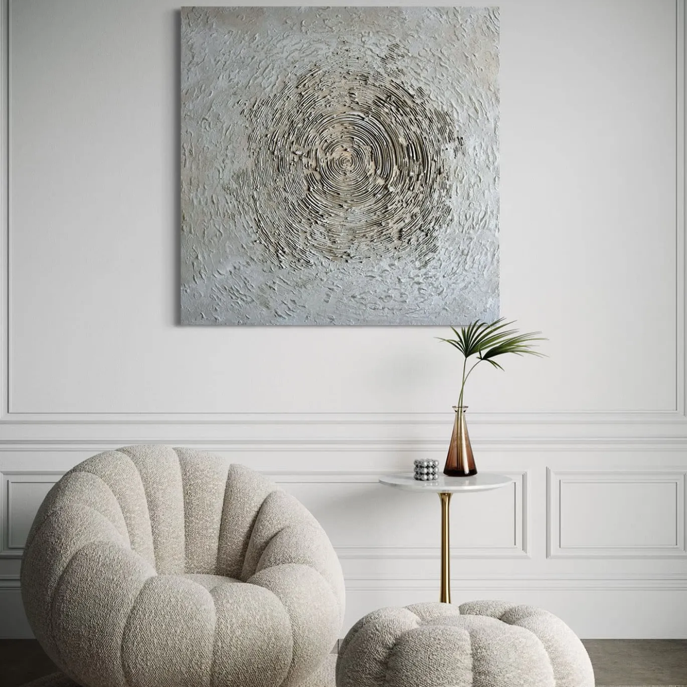 Quadro Materico Cerci Bianchi in resina