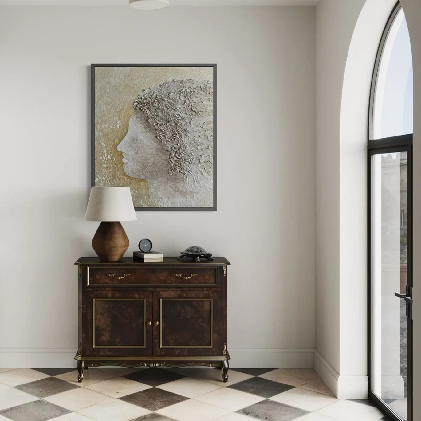 Quadro Materico Minerva in resina