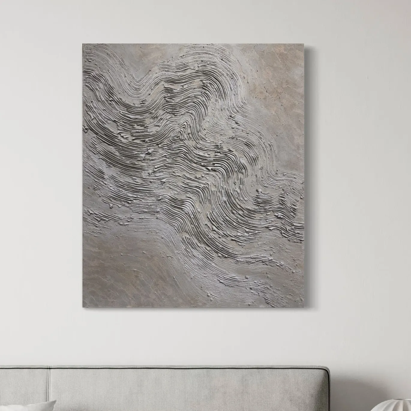 Quadro Materico Stratificazioni Bianco in resina
