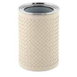 Refrigeratore per Bottiglie Menfi in pelle intrecciata avorio
