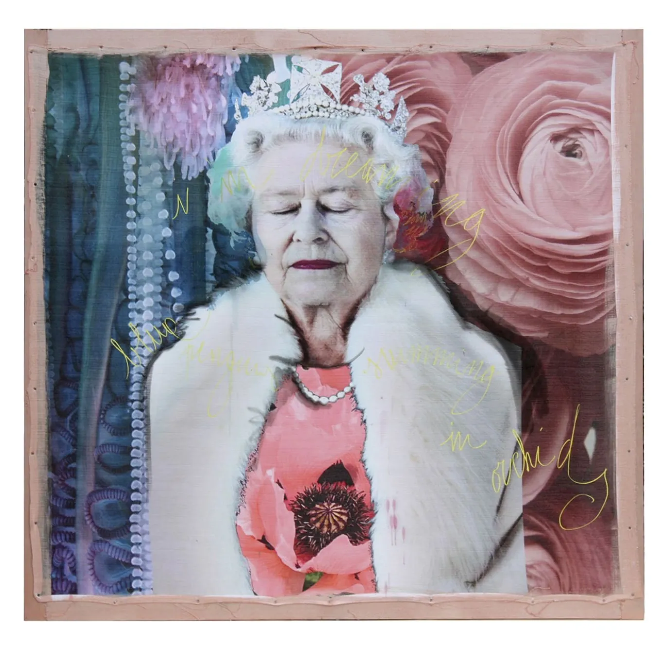 Regina Elisabetta II in arazzo rosa Edizione limitata