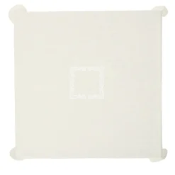 Rinascimento Tovaglia quadrata di lino ricamata in beige