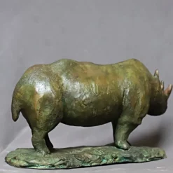 Rinoceronte Scultura in bronzo