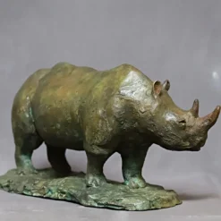 Rinoceronte Scultura in bronzo