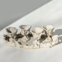Rocco Vassoio ovale in ceramica bianca
