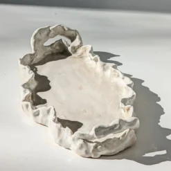 Rocco Vassoio ovale in ceramica bianca