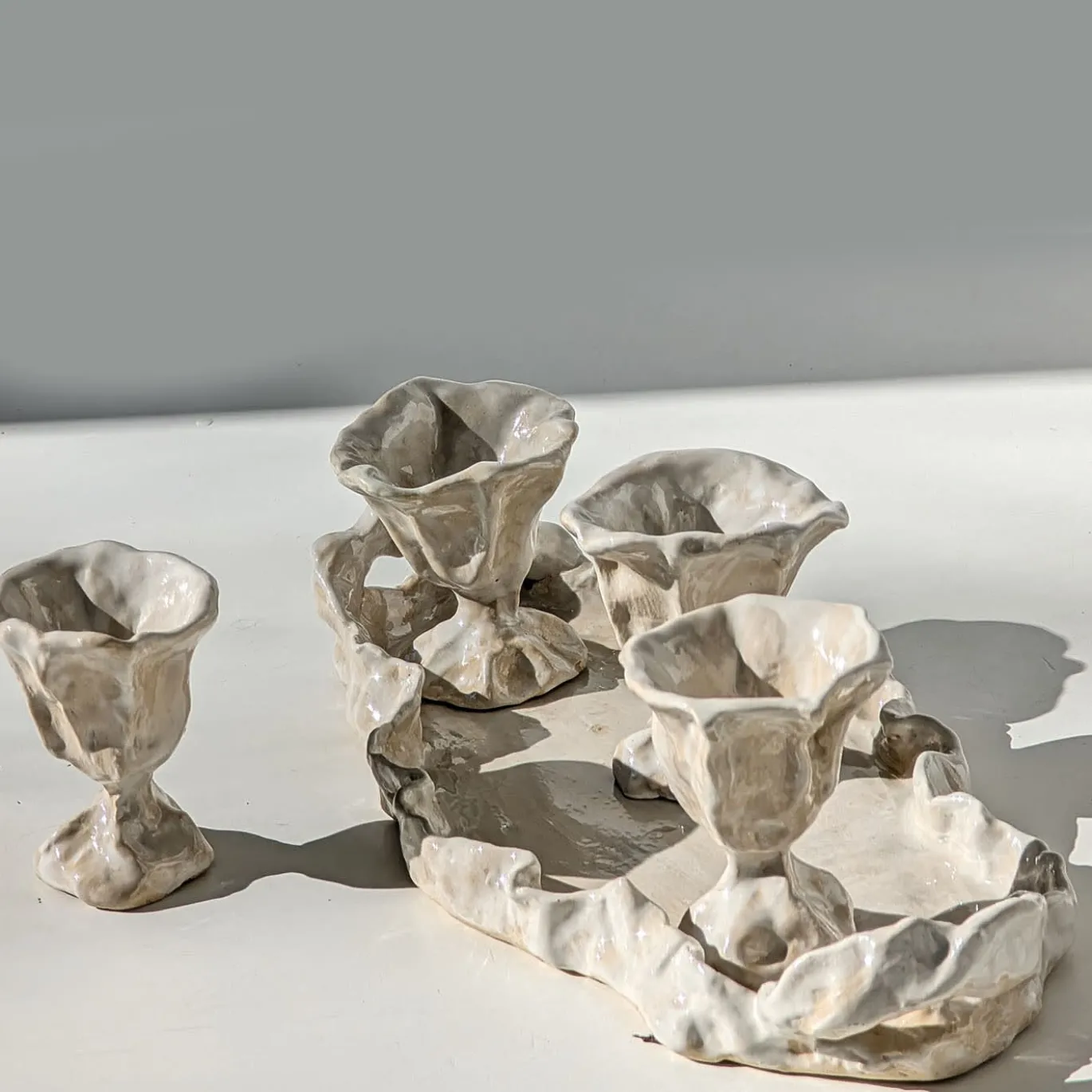 Rocco Vassoio ovale in ceramica bianca