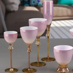 Rosa Set di 6 bicchieri rosa