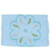 Runner azzurro con frange multicolore Grano