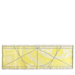 Runner Double Face Borromi in Giallo Cedro e Alga Verde Blu