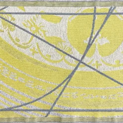 Runner Double Face Borromi in Giallo Cedro e Alga Verde Blu