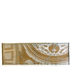 Runner Double Face Borromi in Mocha Mousse e Alga Verde Blu